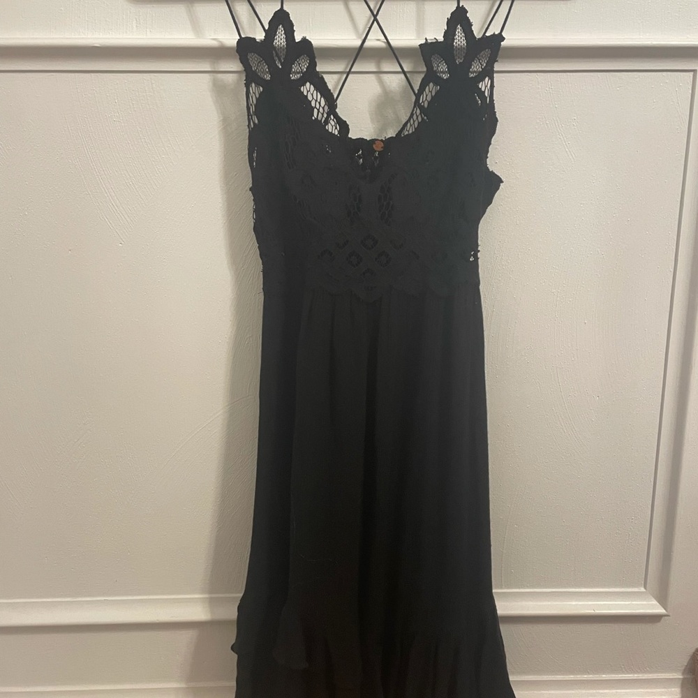 S Black Free People Adella Slip